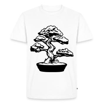 Tree Bonsai Symbol - Men's Premium Organic T-Shirt - white - Front - Nico (187cm)