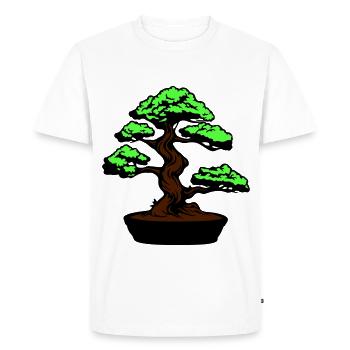 Tree Bonsai Symbol - Men's Premium Organic T-Shirt - white - Front - Nico (187cm)
