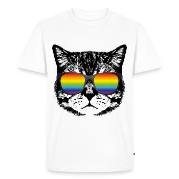 CAT Gay Pride LGBT Gay Gay CSD Cadeau - T-shirt Premium bio Homme - blanc - Devant - Nico (187cm)