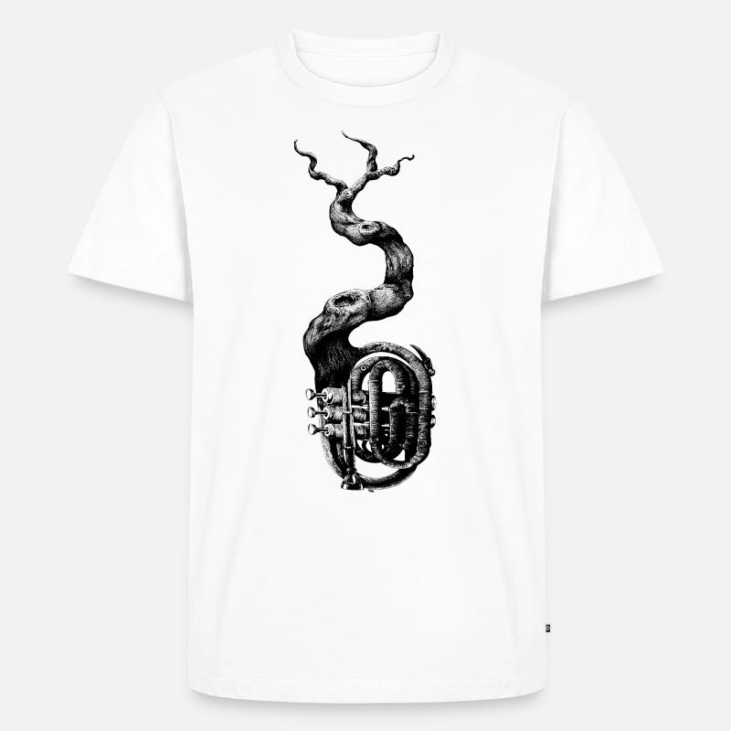 Trompete - Männer Premium Bio T-Shirt - Weiß