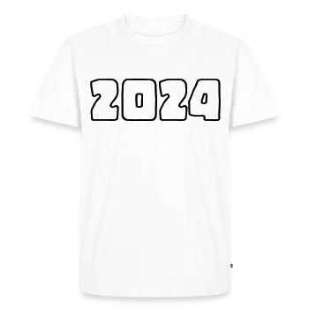 2024 - Année - Réveillon du Nouvel An - T-shirt Premium bio Homme - blanc - Devant - Nico (187cm)
