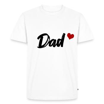 Dad Heart Papa Father - Men's Premium Organic T-Shirt - white - Front - Nico (187cm)