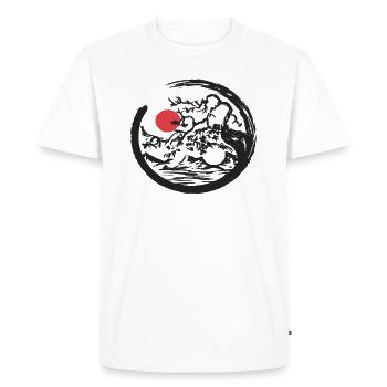 yin yang nature bonsai tree qi gong tai chi yoga - Men's Premium Organic T-Shirt - white - Front - Nico (187cm)
