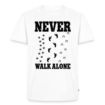 Never Walk Alone Dog Horse - Men's Premium Organic T-Shirt - white - Front - Nico (187cm)