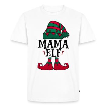 Christmas Mama Elf - Men's Premium Organic T-Shirt - white - Front - Nico (187cm)