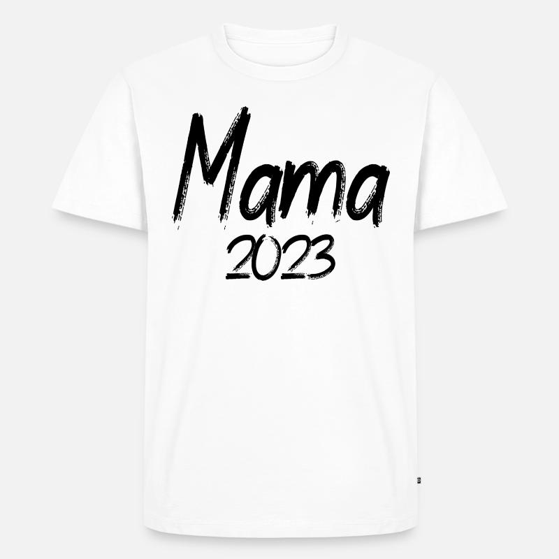 Werdende Mama 2023 - Männer Premium Bio T-Shirt - Weiß