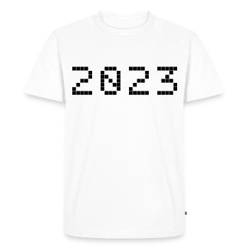 2023 - Année - Réveillon du Nouvel An - T-shirt Premium bio Homme - blanc - Devant - Nico (187cm)