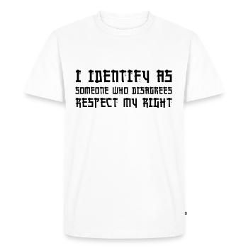 respecter l’identité - T-shirt Premium bio Homme - blanc - Devant - Nico (187cm)