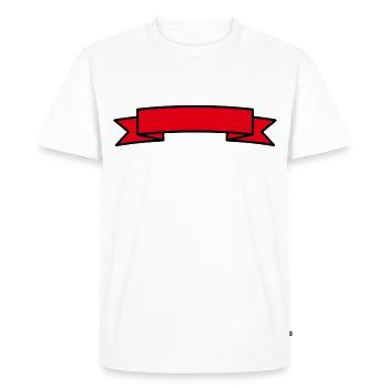 Bannière - Insérer du texte - T-shirt Premium bio Homme - blanc - Devant - Nico (187cm)