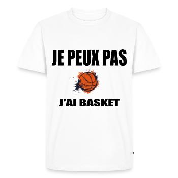Je Peux Pas J'ai Basket - T-shirt Premium bio Homme - blanc - Devant - Nico (187cm)
