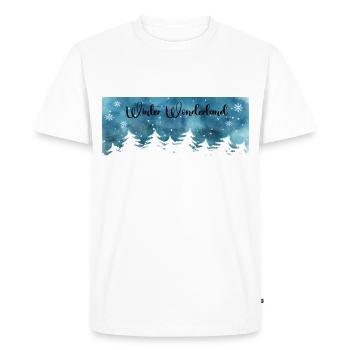 Pays des merveilles hivernales - T-shirt Premium bio Homme - blanc - Devant - Nico (187cm)