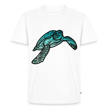 Tortue Marine - T-shirt Premium bio Homme - blanc - Devant - Nico (187cm)