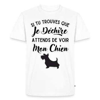 Mon Chien déchire 2 - T-shirt Premium bio Homme - blanc - Devant - Nico (187cm)
