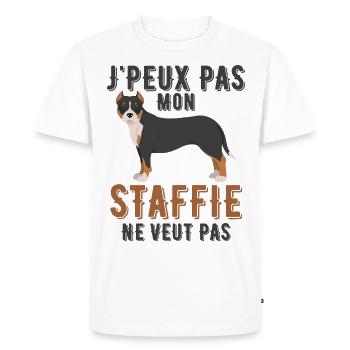 Staffie chien de race - T-shirt Premium bio Homme - blanc - Devant - Nico (187cm)