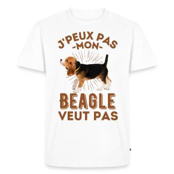 Chien de race beagle - T-shirt Premium bio Homme - blanc - Devant - Nico (187cm)