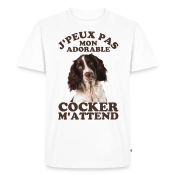 Mon adorable chien cocker - T-shirt Premium bio Homme - blanc - Devant - Nico (187cm)