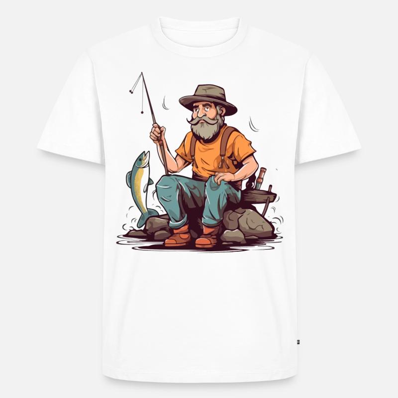 Papi Pfirsich - Männer Premium Bio T-Shirt - Weiß