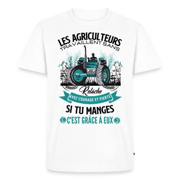 Agriculture agriculteur - T-shirt Premium bio Homme - blanc - Devant - Nico (187cm)