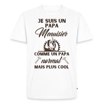 papa menuisier cool - T-shirt Premium bio Homme - blanc - Devant - Nico (187cm)