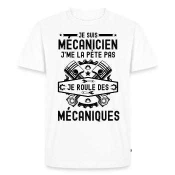 Je suis un mécanicien - T-shirt Premium bio Homme - blanc - Devant - Nico (187cm)