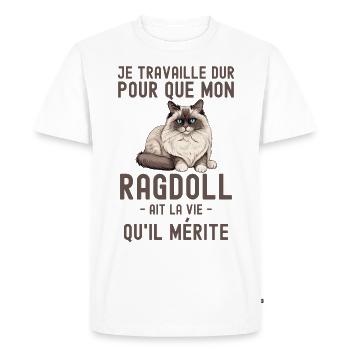Chat de race Ragdoll 1 - T-shirt Premium bio Homme - blanc - Devant - Nico (187cm)