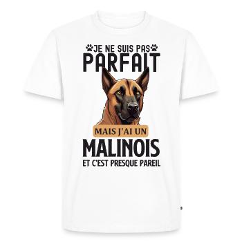 Berger belge malinois chien de race - T-shirt Premium bio Homme - blanc - Devant - Nico (187cm)