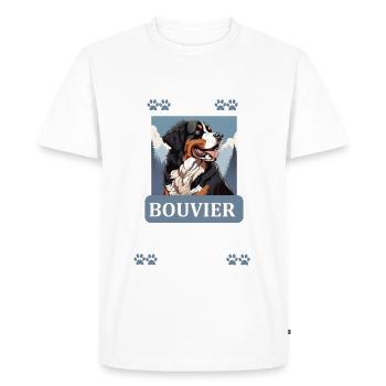 Bouvier bernois chien doux - T-shirt Premium bio Homme - blanc - Devant - Nico (187cm)