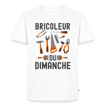 Bricoleur du dimanche - T-shirt Premium bio Homme - blanc - Devant - Nico (187cm)