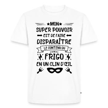 Frigo gourmand bouffe - T-shirt Premium bio Homme - blanc - Devant - Nico (187cm)