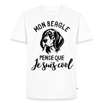 Beagle race de chien école canine - T-shirt Premium bio Homme - blanc - Devant - Nico (187cm)