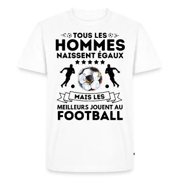 Joueur de foot football - T-shirt Premium bio Homme - blanc - Devant - Nico (187cm)