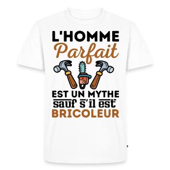 Homme parfait bricoleur parfait 1 - T-shirt Premium bio Homme - blanc - Devant - Nico (187cm)