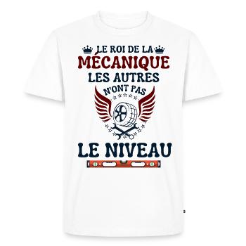 Mécanicien mécano - T-shirt Premium bio Homme - blanc - Devant - Nico (187cm)
