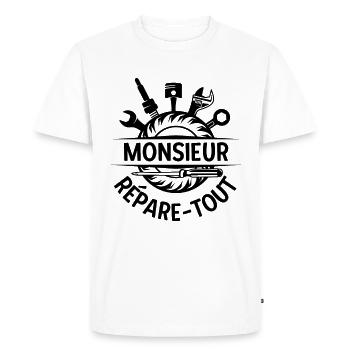 Bricoleur réparateur dépannage 1 - T-shirt Premium bio Homme - blanc - Devant - Nico (187cm)