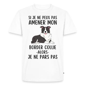 Chien berger border collie - T-shirt Premium bio Homme - blanc - Devant - Nico (187cm)