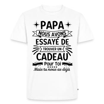 Cadeau pour papa 1 - T-shirt Premium bio Homme - blanc - Devant - Nico (187cm)