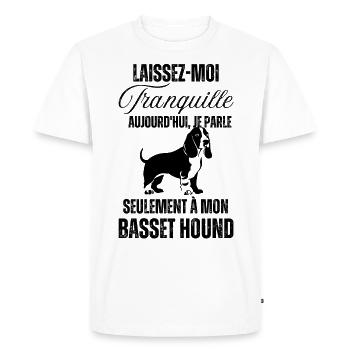 Chien doux basset hound - T-shirt Premium bio Homme - blanc - Devant - Nico (187cm)