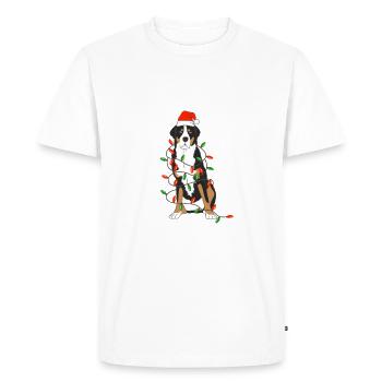 Chien bouvier bernois mode Noël en famille - T-shirt Premium bio Homme - blanc - Devant - Nico (187cm)