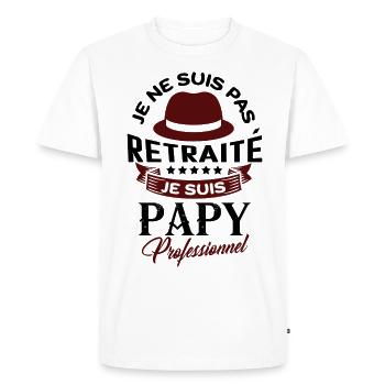 Retraité Papy Professionnel - T-shirt Premium bio Homme - blanc - Devant - Nico (187cm)