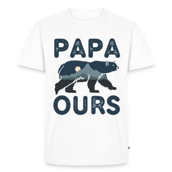 Papa Ours - T-shirt Premium bio Homme - blanc - Devant - Nico (187cm)