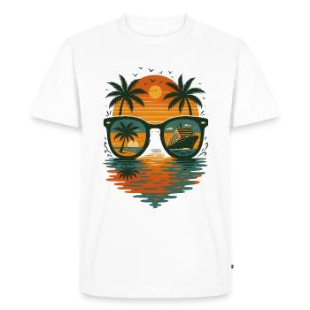 Vacances d'été - T-shirt Premium bio Homme - blanc - Devant - Nico (187cm)