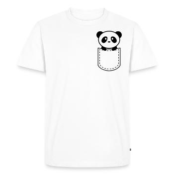 panda dans une poche - T-shirt Premium bio Homme - blanc - Devant - Nico (187cm)