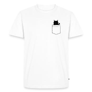 Poitrine chat chat drôle cadeau - T-shirt Premium bio Homme - blanc - Devant - Nico (187cm)