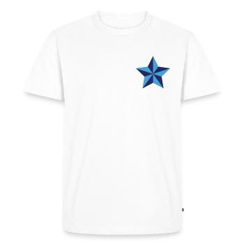 Étoile bicolore - T-shirt Premium bio Homme - blanc - Devant - Nico (187cm)