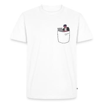 Programmeurs dans la poche thoracique - T-shirt Premium bio Homme - blanc - Devant - Nico (187cm)