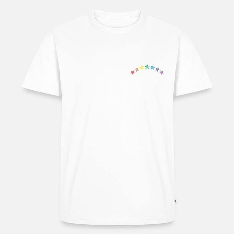 Sterne Regenbogen scribble - Männer Premium Bio T-Shirt - Weiß