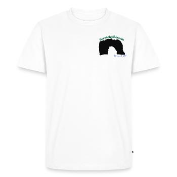 Scratchy Bottom, Dorset UK (Durdle Door) - Men's Premium Organic T-Shirt - white - Front - Nico (187cm)