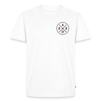 Dad 2027 Heart - Men's Premium Organic T-Shirt - white - Front - Nico (187cm)