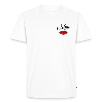 Lèvres Rouge Artistique en Geométrie - T-shirt Premium bio Homme - blanc - Devant - Nico (187cm)