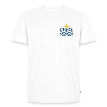 Chios Sun and Ocean Waves  - Men's Premium Organic T-Shirt - white - Front - Nico (187cm)